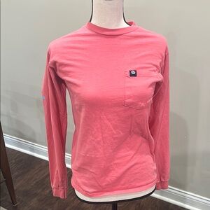 Pink Long Sleeve simply southern Shirt with Pocket Small